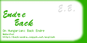 endre back business card